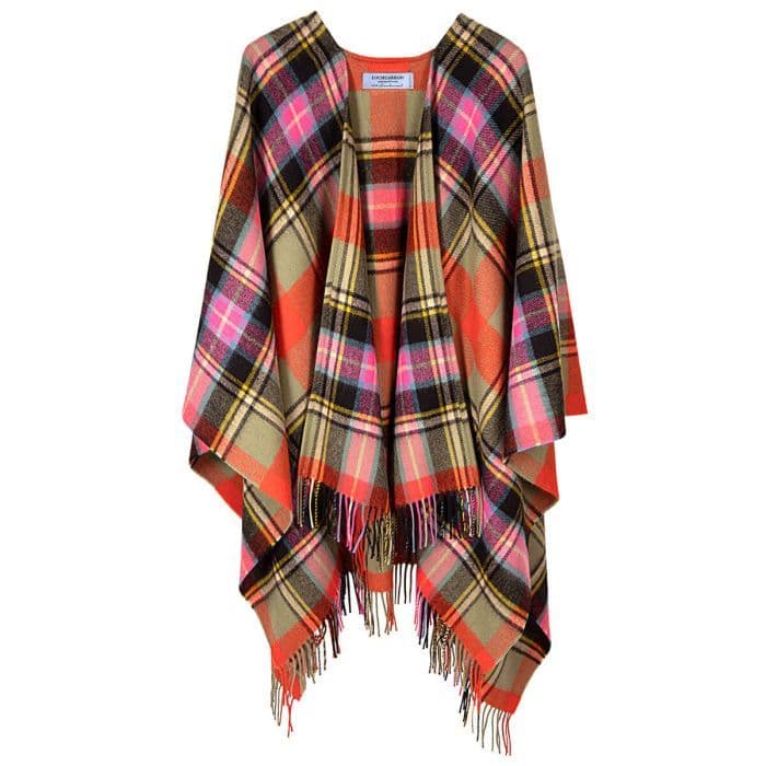 Ladies Pure Cashmere Bruce of Kinaird Tartan Mini Cape