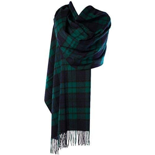 Ladies Pure Lambswool Black Watch Tartan Stole By Ingles Buchan