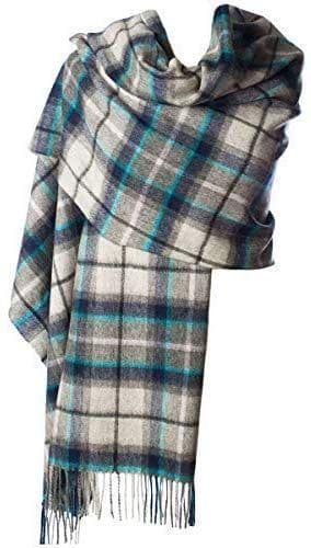 Ladies Pure Lambswool Dover/Grey Check Tartan Stole