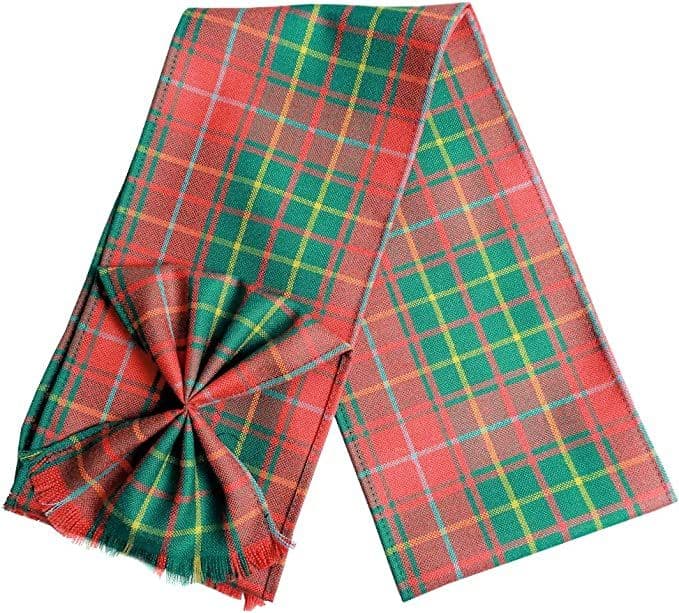 Ladies Pure Wool Burnett Ancient Tartan Mini Sash With Rosette Made in Scotland