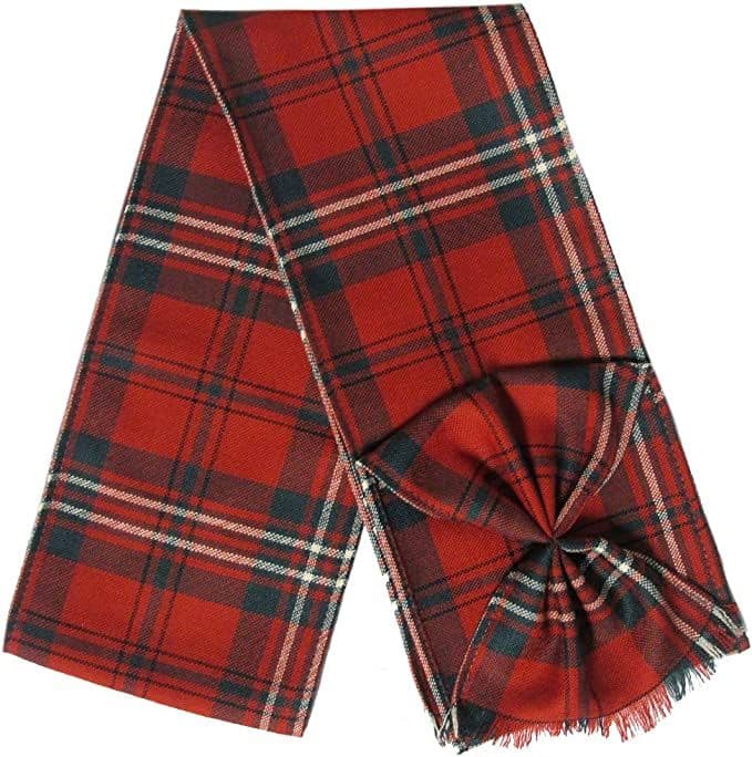 Ladies Pure Wool Scott Red Tartan Mini Sash With Rosette Made in Scotland
