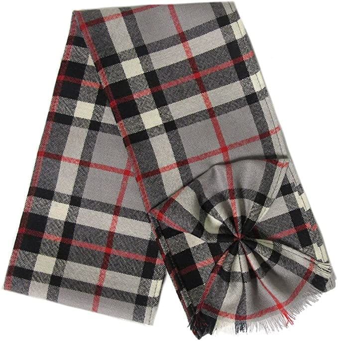 Ladies Pure Wool Thomson Grey Tartan Mini Sash With Rosette Made in Scotland