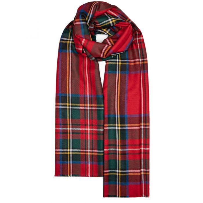 Ladies Royal Stewart Tartan Extra Fine Merino Wool Stole