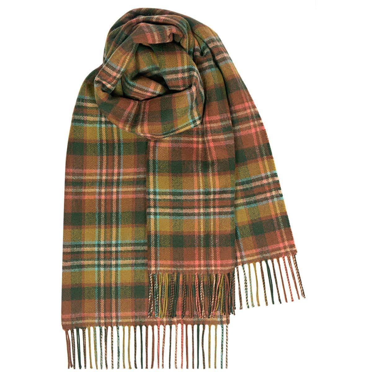Ladies Scott Green Antique Tartan Pure Lambswool Stole