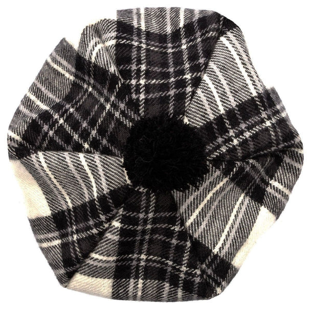 Ladies Stewart Dress Grey Tartan Lambswool Tam - Made in Scotland