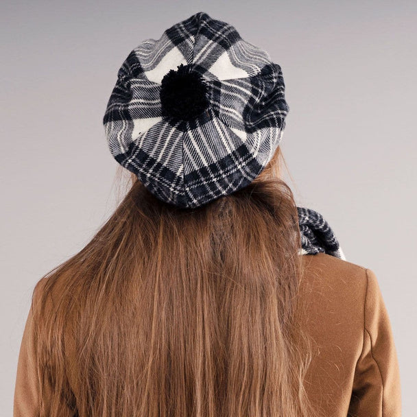 Ladies Stewart Dress Grey Tartan Lambswool Tam - Made in Scotland