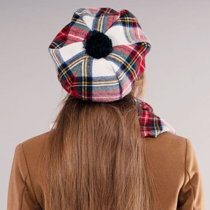 Ladies Stewart Dress Tartan Lambswool Tam - Made in Scotland