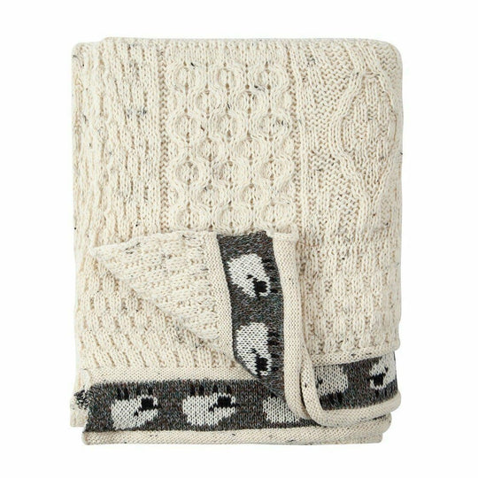 Pure British Aran Wool Nep Sheep Throw/Blanket