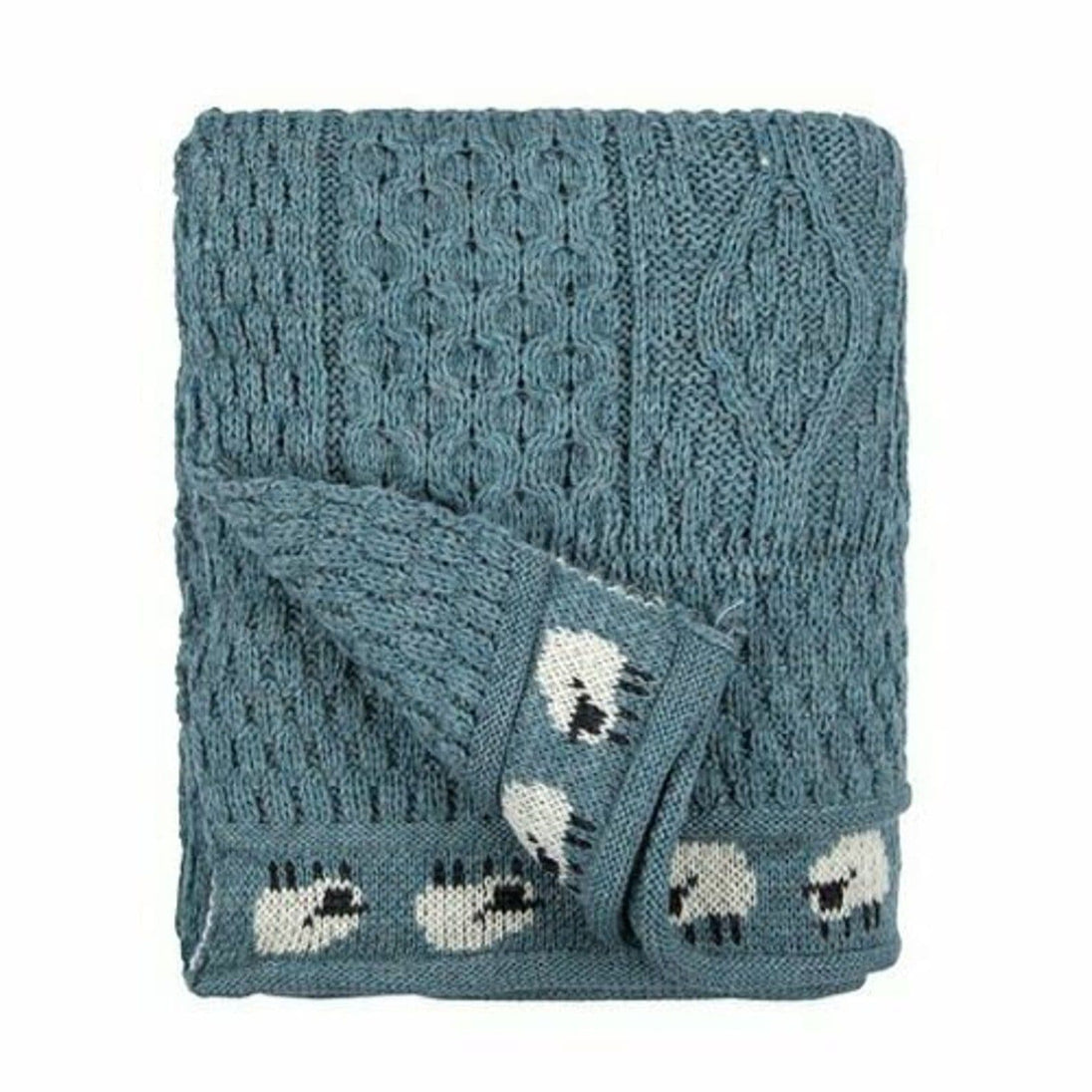 Pure British Aran Wool Summer Storm Sheep Throw/Blanket