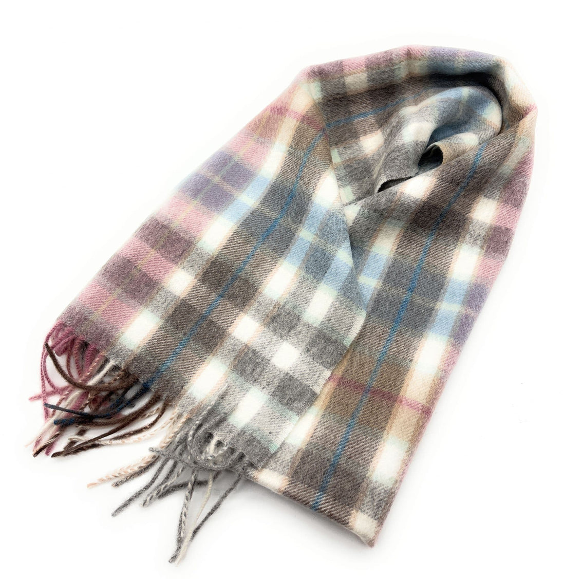Pure Cashmere Buchanan Mix Grey Tartan Scarf