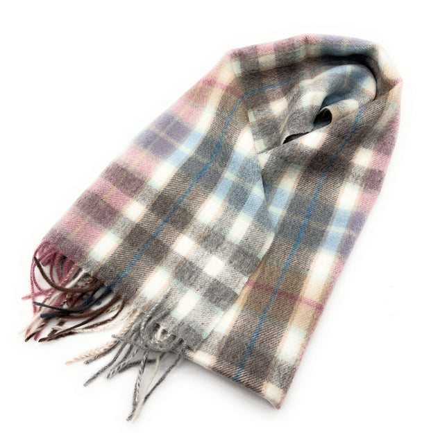 Pure Cashmere Buchanan Mix Grey Tartan Scarf