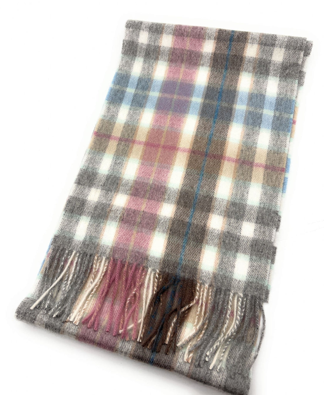 Pure Cashmere Buchanan Mix Grey Tartan Scarf