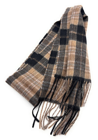 Pure Cashmere MacKellar Black Tartan Scarf