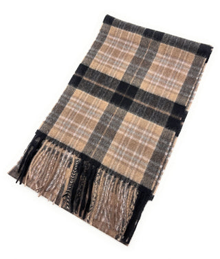 Pure Cashmere MacKellar Black Tartan Scarf