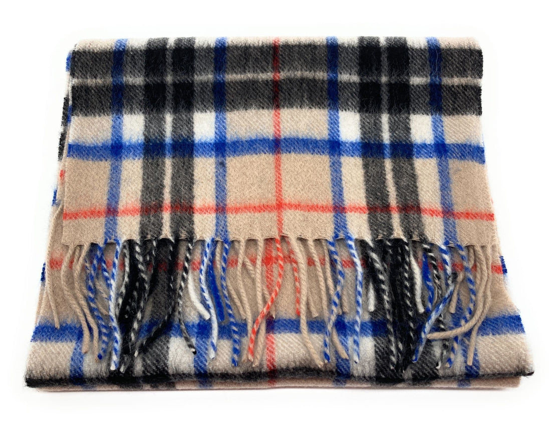 Pure Cashmere Thomson Camel Tartan Scarf