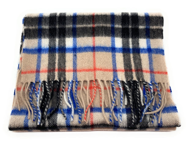 Pure Cashmere Thomson Camel Tartan Scarf