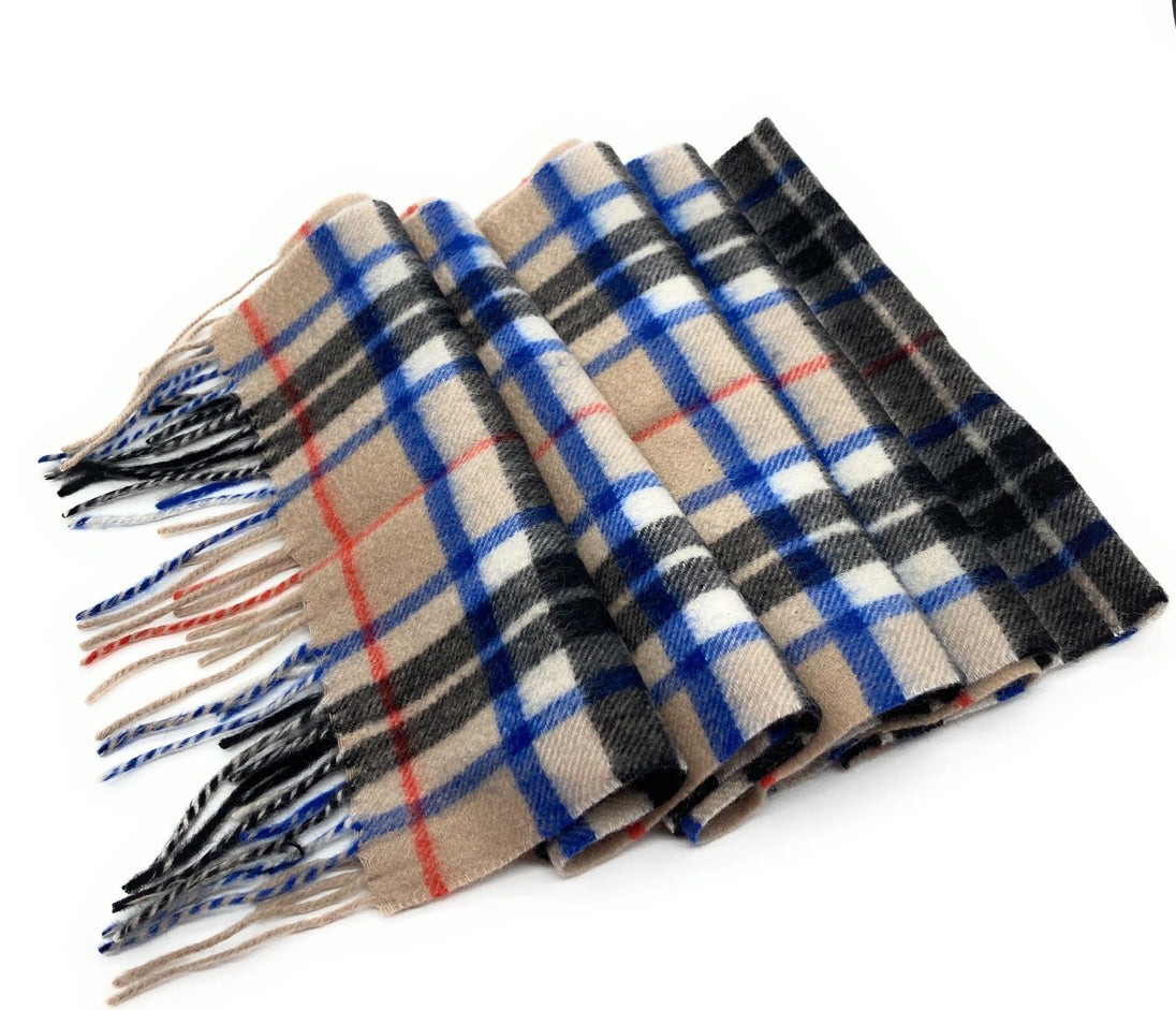 Pure Cashmere Thomson Camel Tartan Scarf