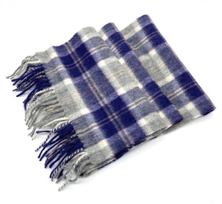 Pure Edinburgh Lambswool Bannockbane Silver Tartan Scarf