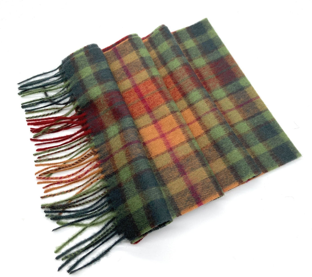 Pure Edinburgh Lambswool Buchanan Autumn Tartan Scarf