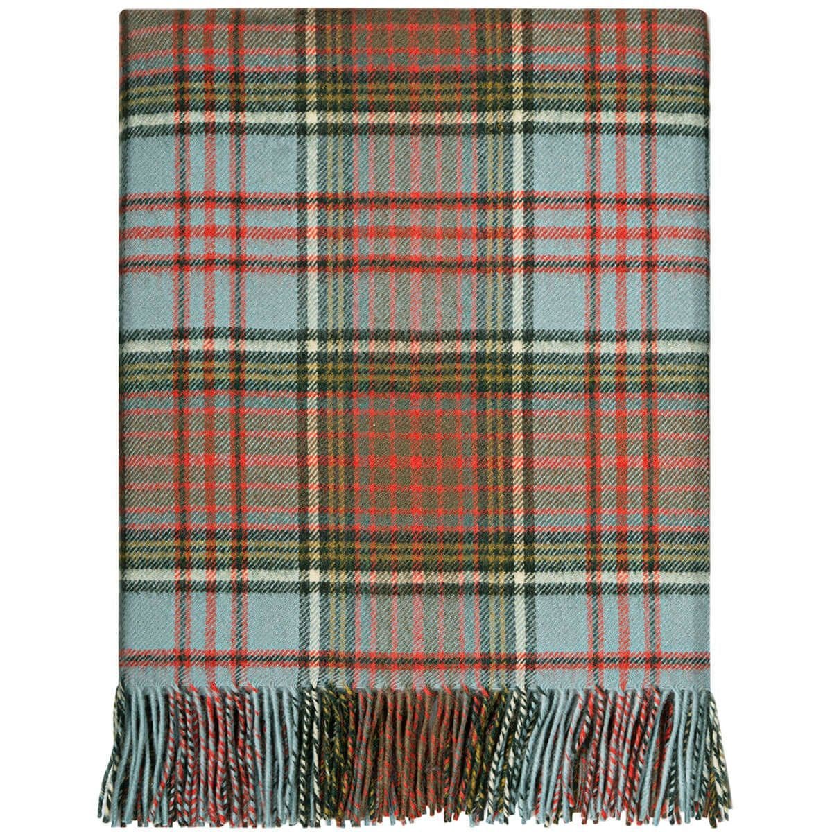 Pure Lambswool Anderson Weathered Tartan Rug/Blanket - Made in Scotland