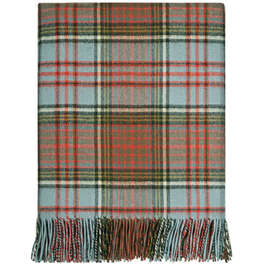 Pure Lambswool Anderson Weathered Tartan Rug/Blanket - Made in Scotland