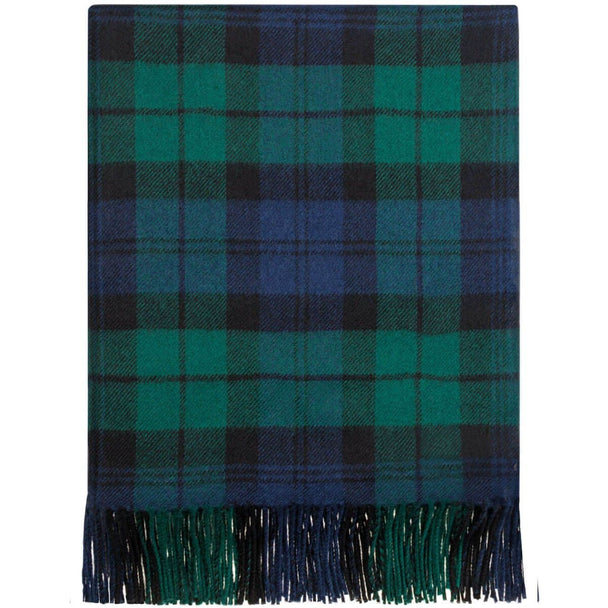 Pure Lambswool Black Watch Tartan Rug/Blanket - Made in Scotland