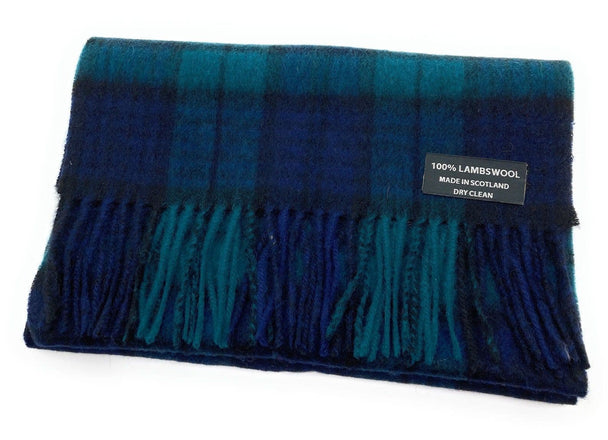 Pure Lambswool Black Watch Tartan Scarf - Made in Scotland
