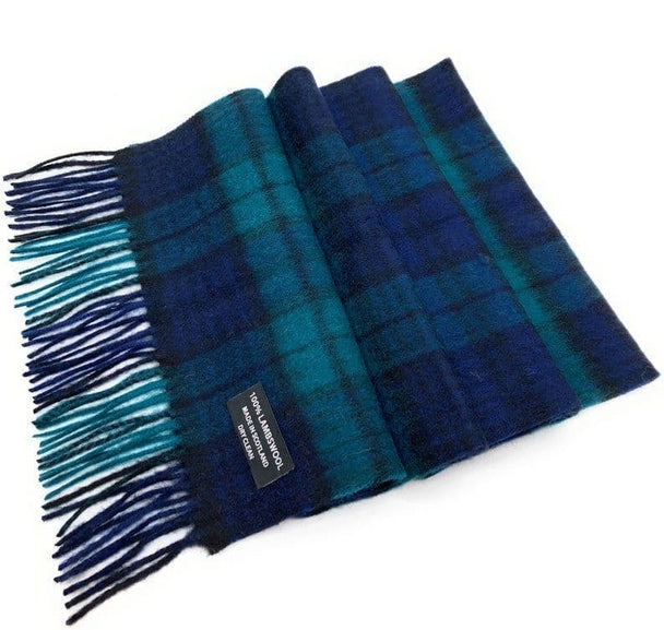 Pure Lambswool Black Watch Tartan Scarf - Made in Scotland
