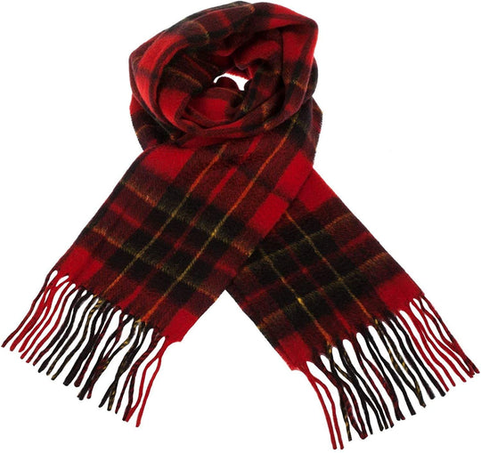 Pure Lambswool Brodie Red Tartan Scarf  Made in Scotland