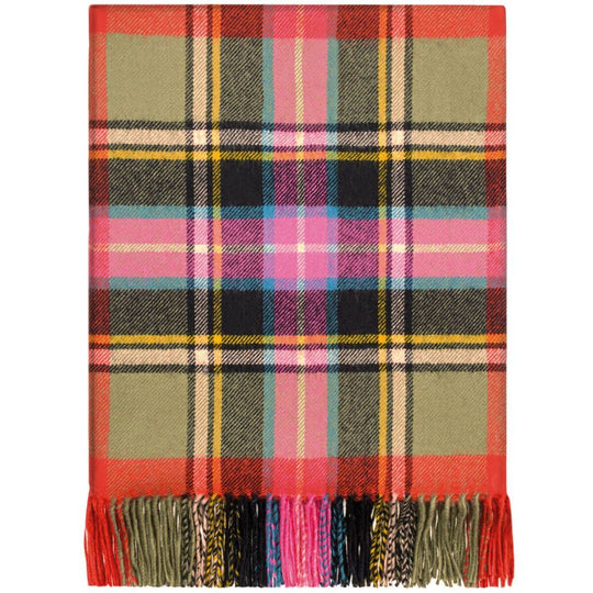 Pure Lambswool Bruce of Kinnaird Ancient Tartan Rug/Blanket - Made in Scotland