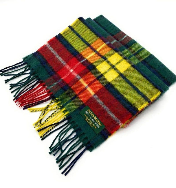 Pure Lambswool Buchanan Modern Tartan Scarf - Made in Scotland
