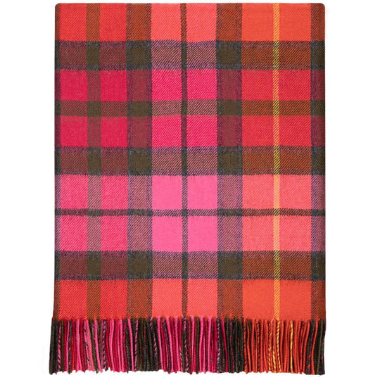 Pure Lambswool Buchanan Rose Tartan Rug/Blanket - Made in Scotland