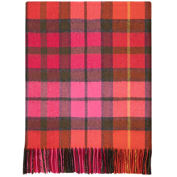 Pure Lambswool Buchanan Rose Tartan Rug/Blanket - Made in Scotland