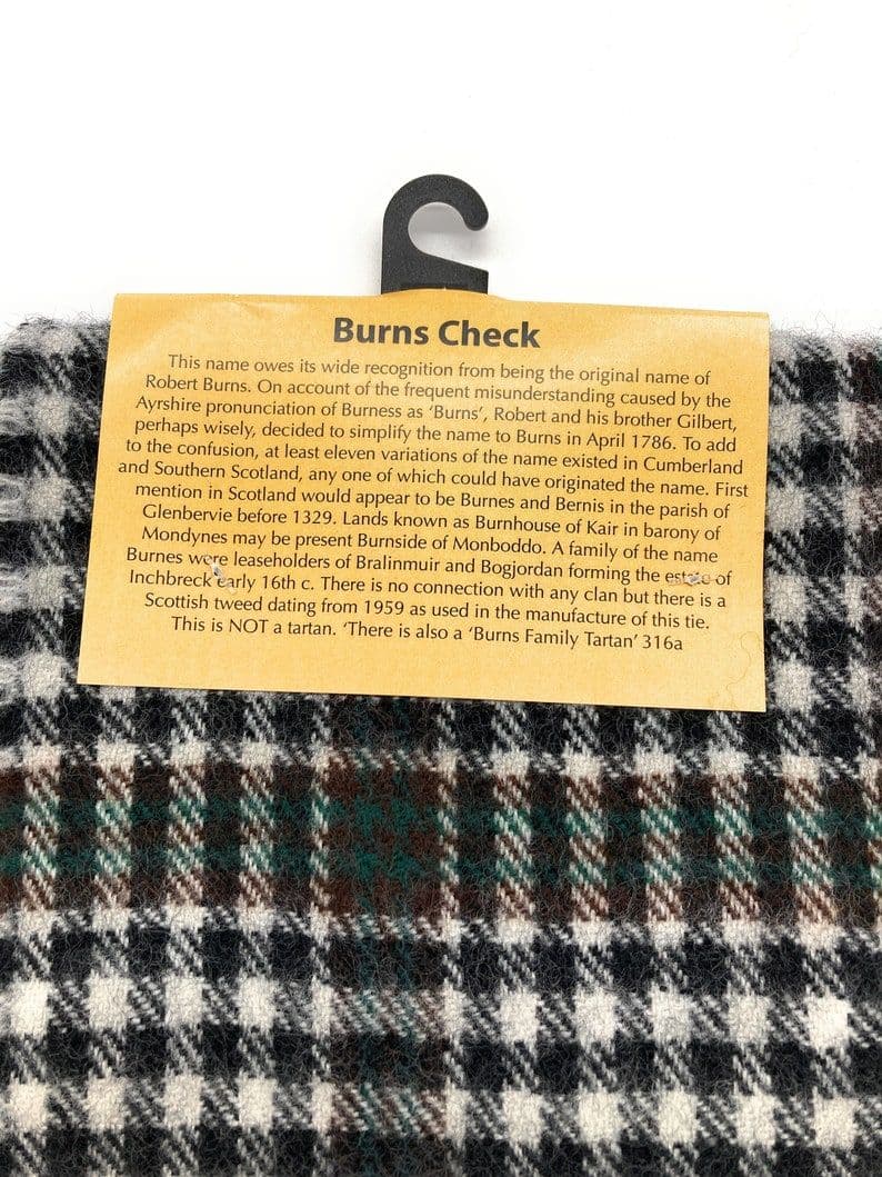 Pure Lambswool Burns Check Tartan Scarf -  Made in Scotland