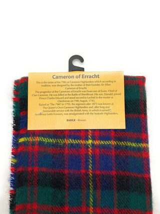 Pure Lambswool Cameron of Erracht Tartan Scarf -  Made in Scotland