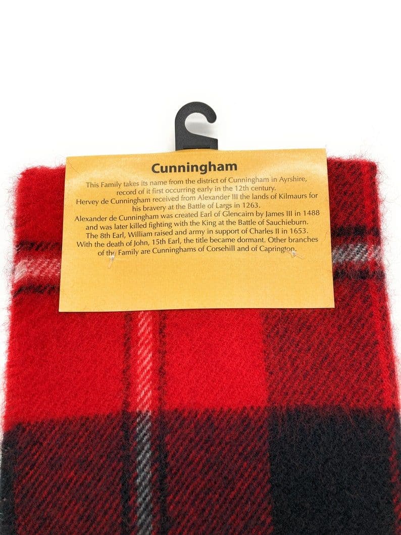 Pure Lambswool Cunningham Tartan Scarf -  Made in Scotland