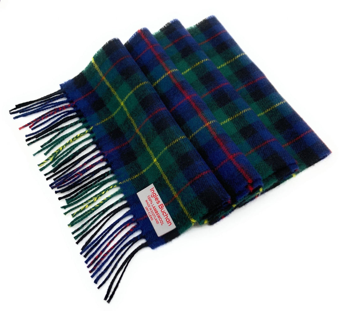 Pure Lambswool Farquharson Modern Tartan Scarf Made in Scotland