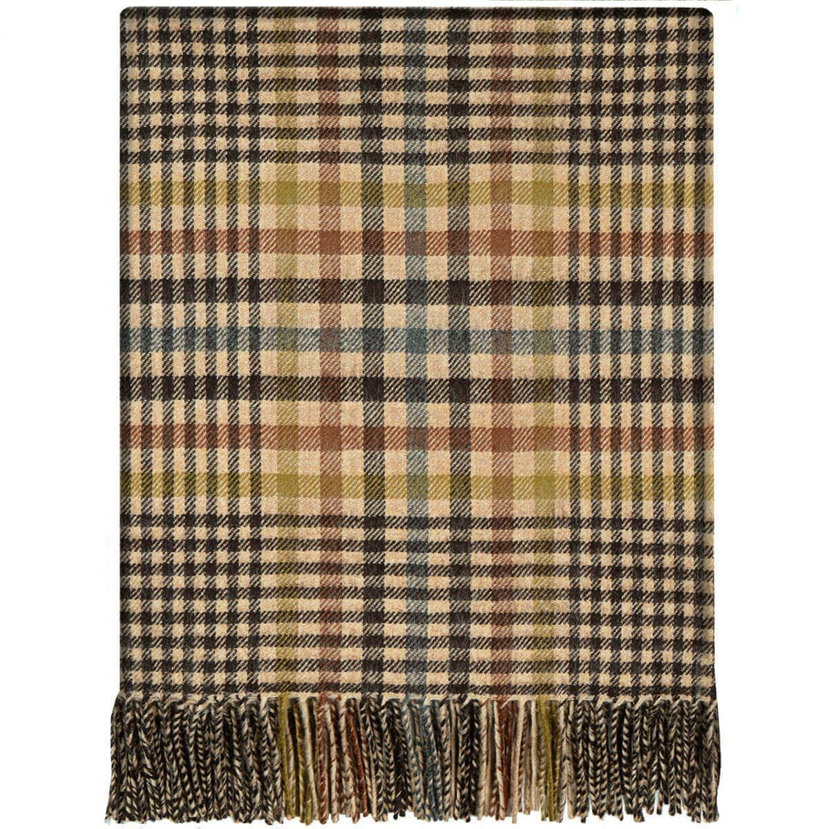 Pure Lambswool Forth Antique Glen Check Rug/Blanket - Made in Scotland