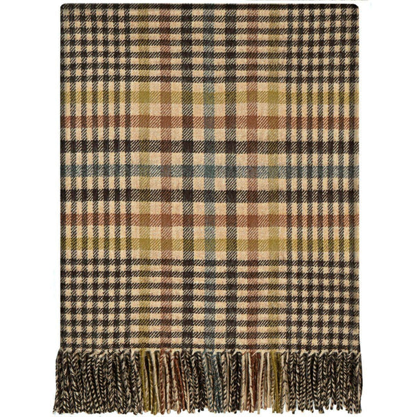Pure Lambswool Forth Antique Glen Check Rug/Blanket - Made in Scotland