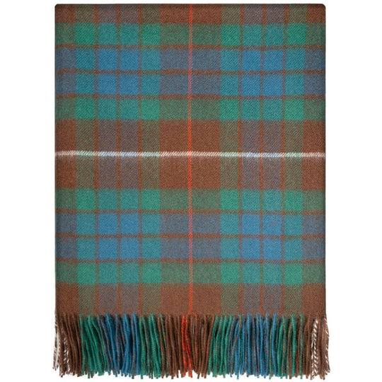 Pure Lambswool Fraser Hunting Tartan Rug/Blanket - Made in Scotland