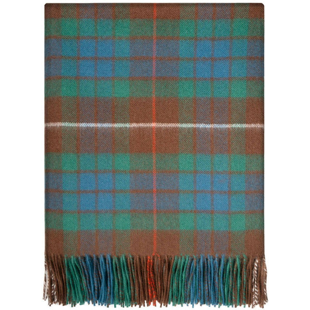 Pure Lambswool Fraser Hunting Tartan Rug/Blanket - Made in Scotland