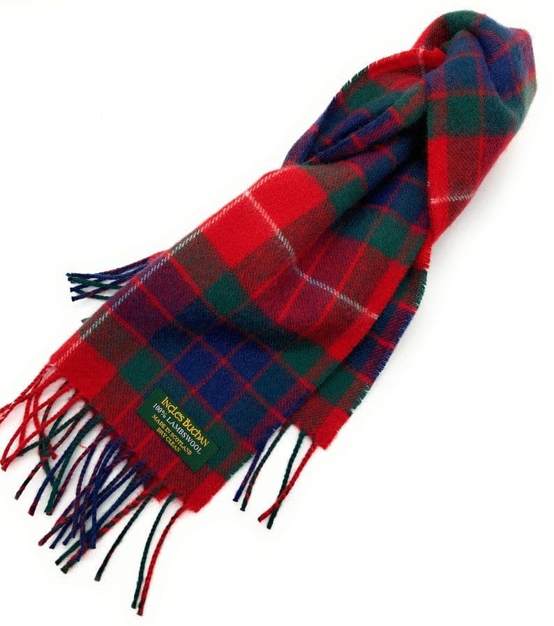Pure Lambswool Fraser Red Tartan Scarf Made in Scotland