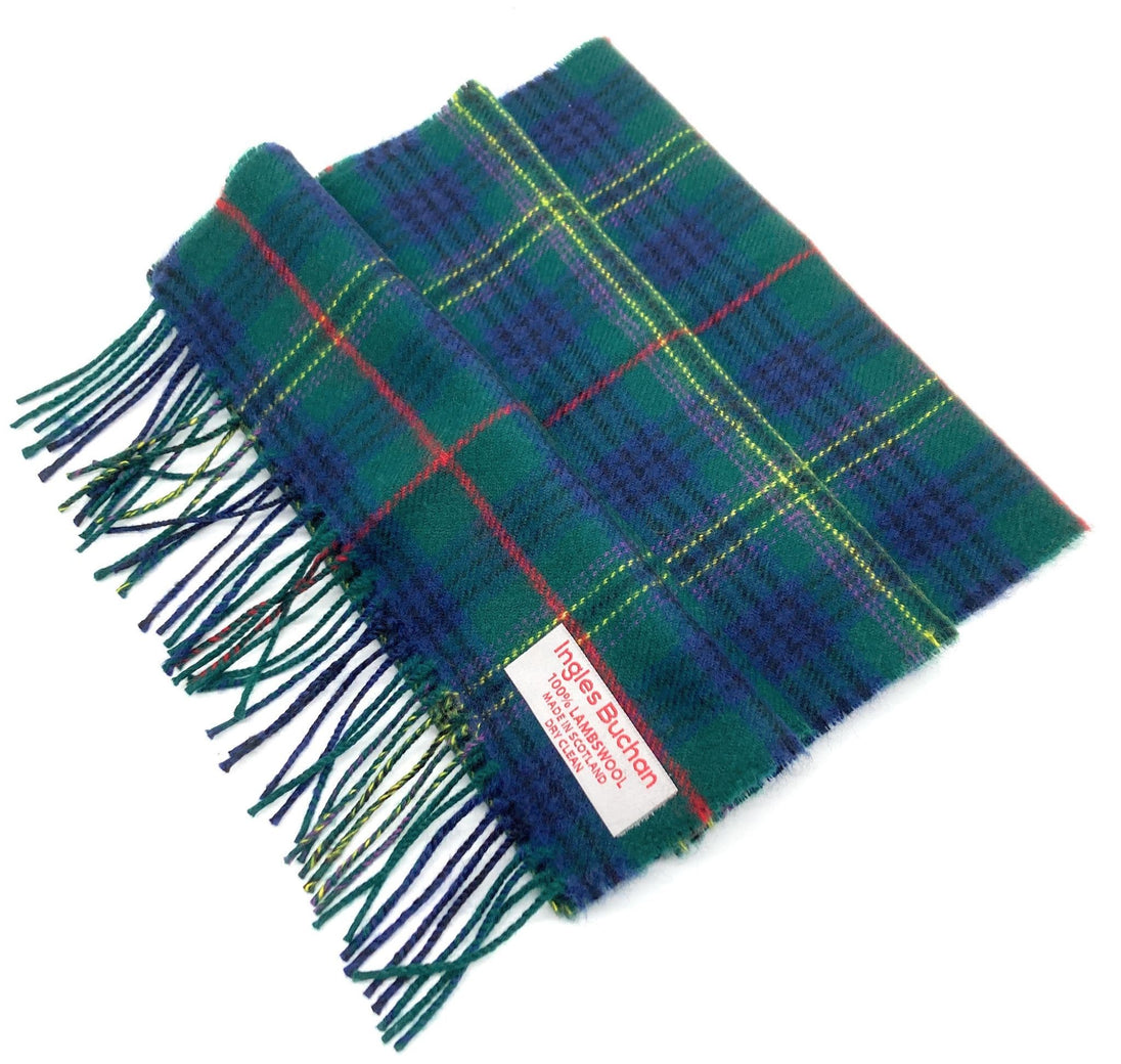 Pure Lambswool Kennedy Modern Tartan Scarf - Made in Scotland
