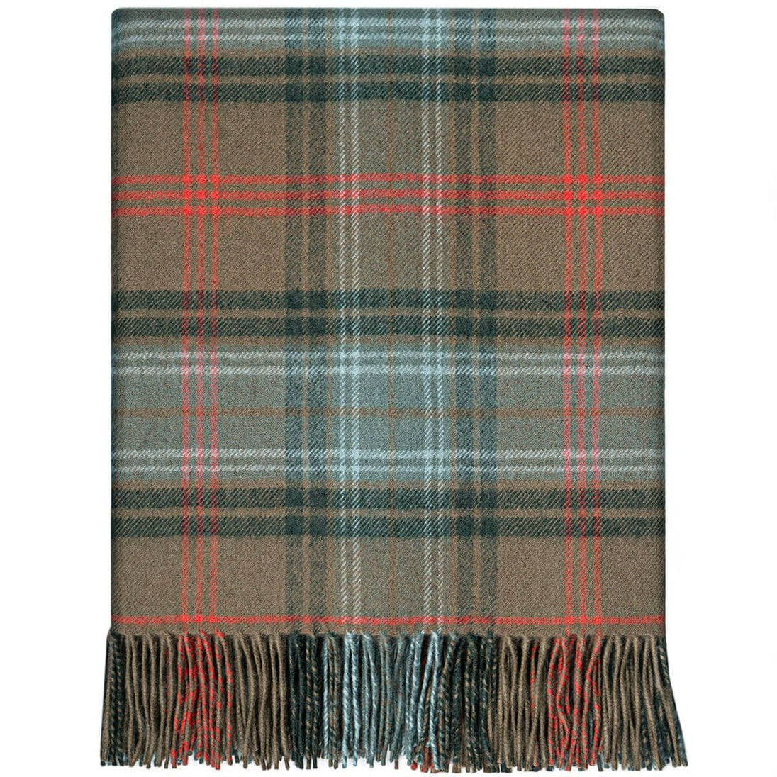 Pure Lambswool Lochcarron Hunting Weathered Tartan Rug/Blanket - Made in Scotland
