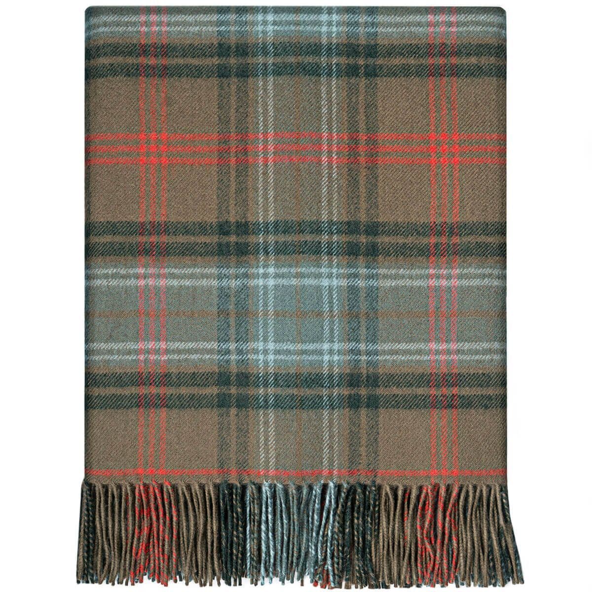 Pure Lambswool Lochcarron Hunting Weathered Tartan Rug/Blanket - Made in Scotland