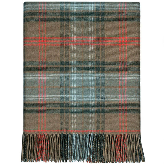 Pure Lambswool Lochcarron Hunting Weathered Tartan Rug/Blanket - Made in Scotland