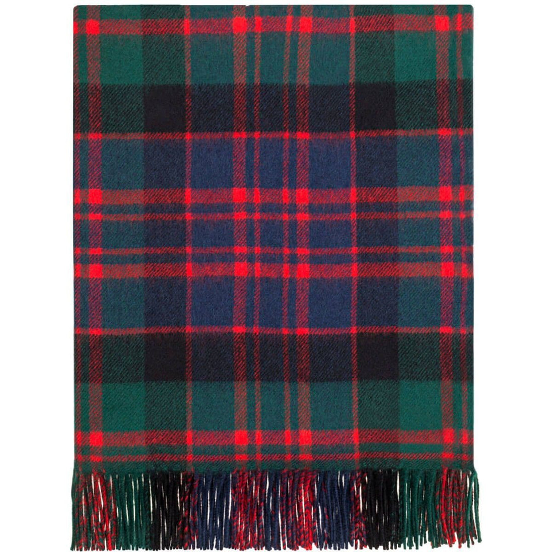 Pure Lambswool MacDonald Clan Modern Tartan Rug/Blanket - Made in Scotland