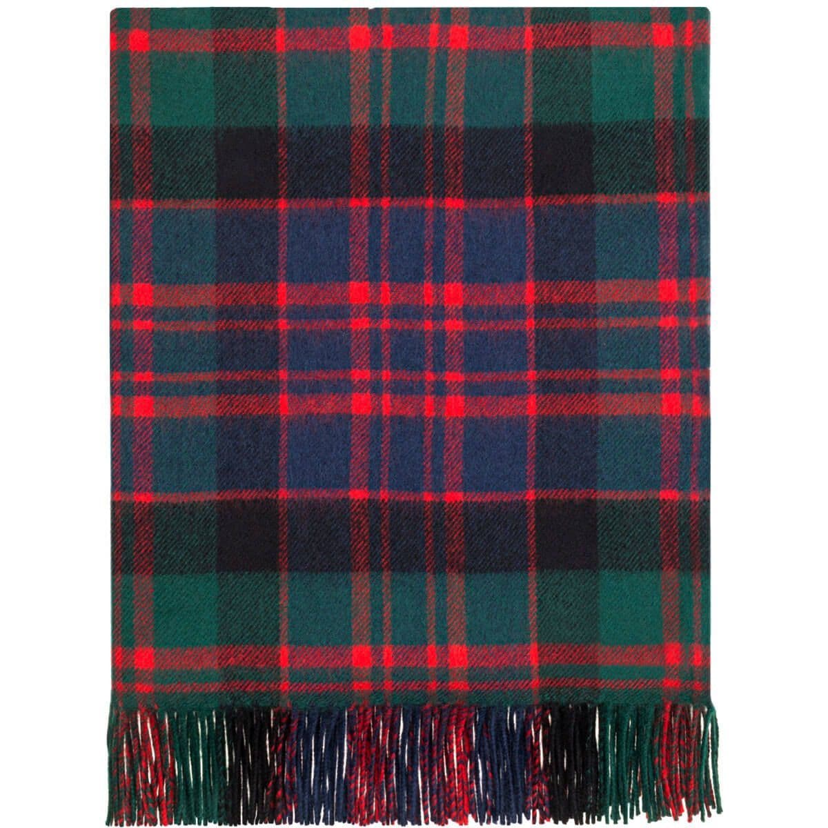 Pure Lambswool MacDonald Clan Modern Tartan Rug/Blanket - Made in Scotland