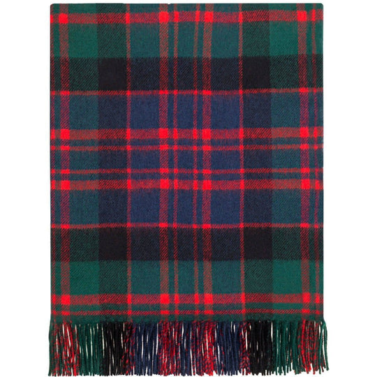 Pure Lambswool MacDonald Clan Modern Tartan Rug/Blanket - Made in Scotland