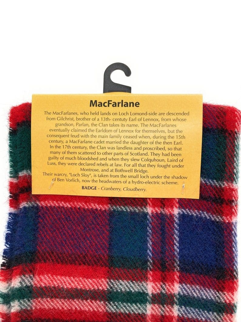 Pure Lambswool MacFarlane Tartan Scarf By Ingles Buchan
